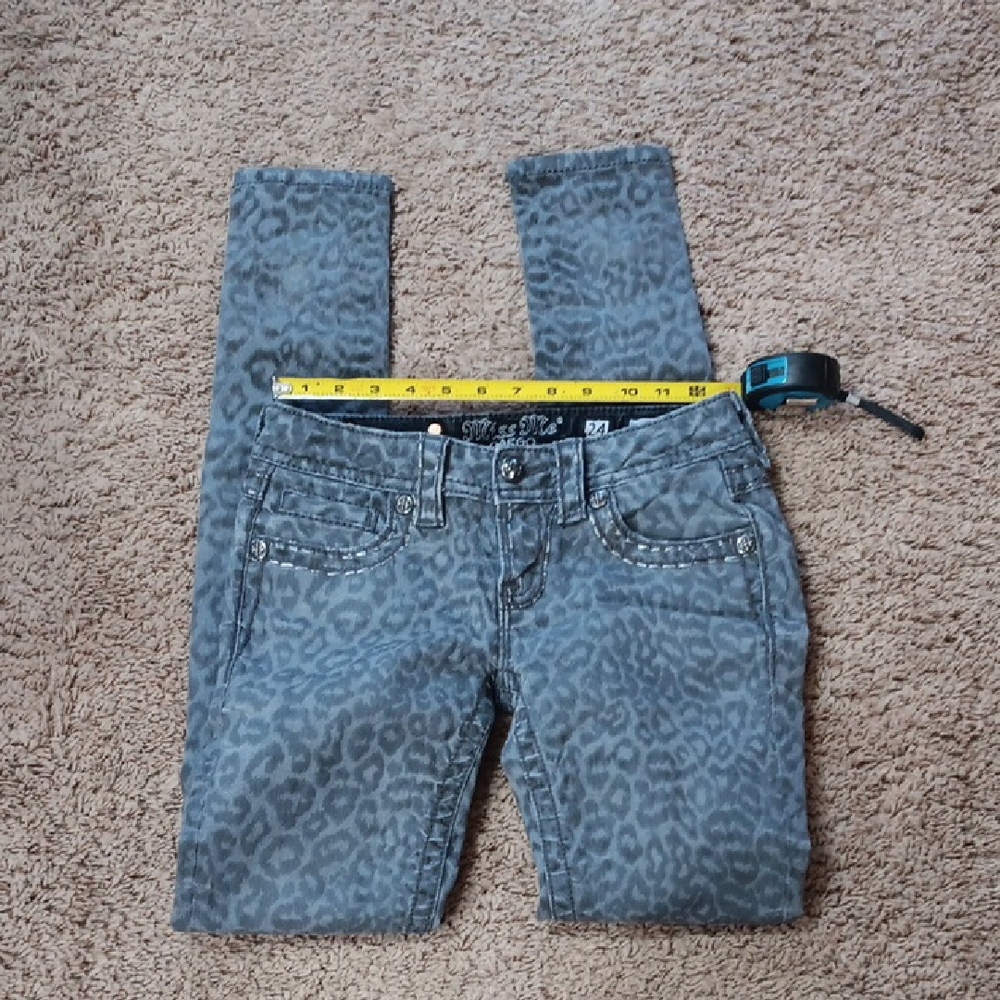 Leopard Print Denim Jeans inseam 31